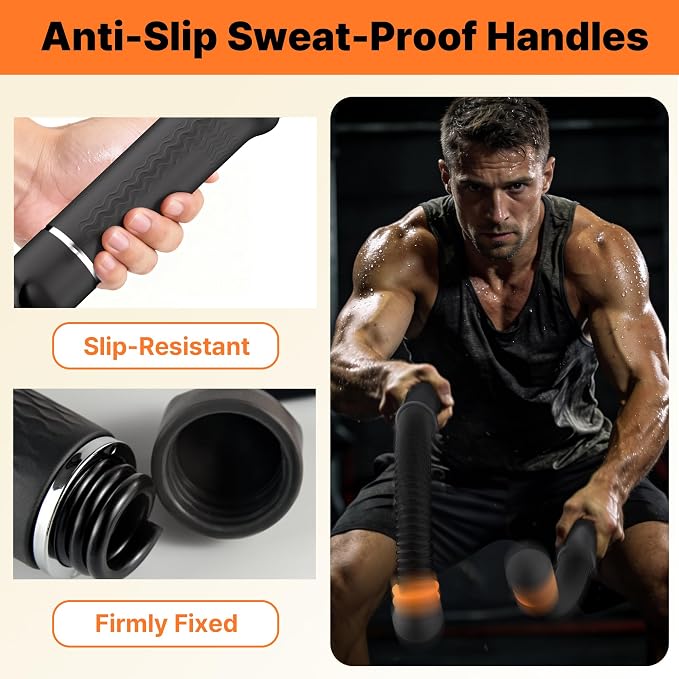 Ropeless Battle Rope with Adjustable Resistance for Home Gym | Heavy-Duty,Low-Impact Cardio & Strength,Ideal for HIIT Men & Women
