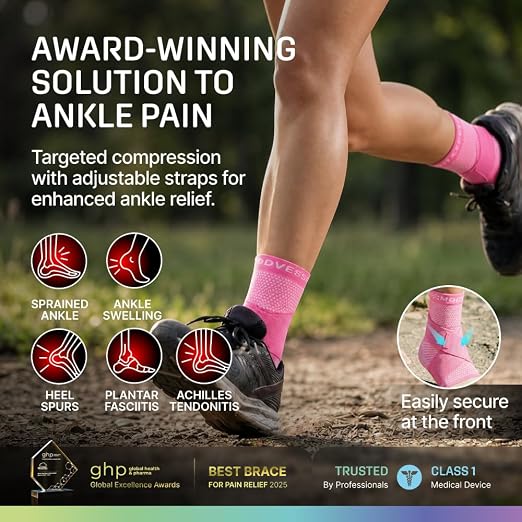 Modvel Foot & Ankle Brace Socks with Adjustable Support Strap – Compression Sleeve for Sprained Ankle, Plantar Fasciitis Relief Tendonitis & Arthritis, Stabilizing Foot & Ankle Support for Women & Men
