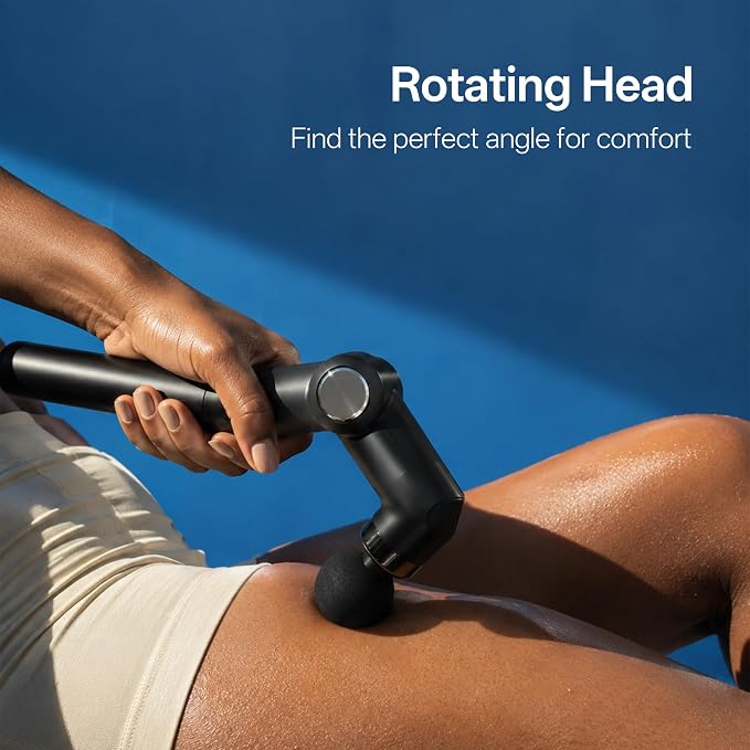 brenzo Massage Gun with Extended Handle, Cordless Full Body Massager | 6 Speeds, 10mm Amplitude, 3200 R/min, Multiple Massage Heads