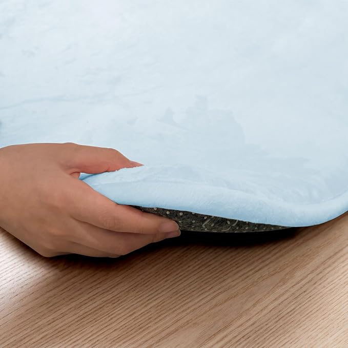79x118 Baby Play Mat for Floor, 1.5" Thick Foam Play Mats Baby Blue | Memory Mat for Baby to Play, Waterproof Easy Care with Non-Slip Tummy Time Play Mat for Nursery Playroom Classroom