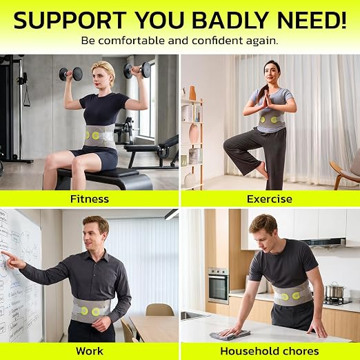 Back Brace for Lower Back Pain Relief with 360-Degree Biochemical Hug Support, Back Support Belt for Men and Women, Soft Breathable Fabric Lumbar Support for Herniated Disc, Sciatica 3XL