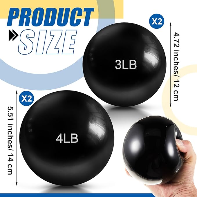 Halloscume 1 lb 2lb 3lb 4lb 5lb Weighted Toning Balls for Exercise, Innovations Soft Medicine Balls for Exercise, Pilates, Yoga, Balance, Flexibility