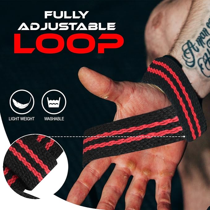 BEAST RAGE Lifting Wrist Straps for Weightlifting, Straps Gym Grip Power Workouts Lifting Straps Padded Neoprene & Premium Cotton Men Women, Deadlift Bodybuilding Exercise Lifting Straps