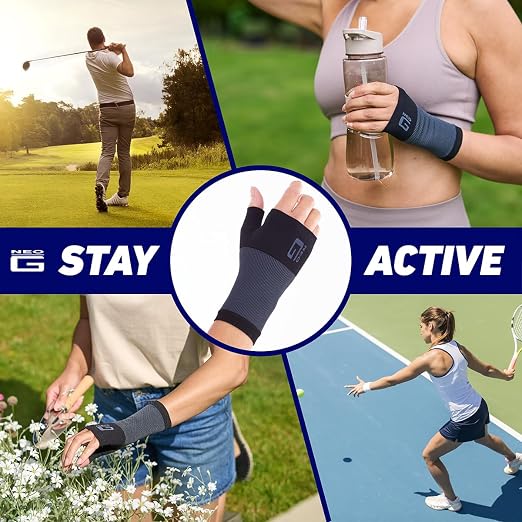 Neo-G Wrist and Thumb Support for Arthritis, Joint Pain, Tendonitis, Sprain - Wrist Brace Wrist Compression Hand Support - L - Black