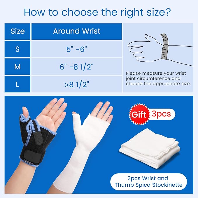 VELPEAU Carpal Tunnel Wrist Brace with Thumb Stabilizer Night Support, Completely Stabilizes Wrist Thumb Joint, Pain Relief for Tendonitis, De Quervain's Tenosynovitis, Arthritis (Short, Left Hand, S)