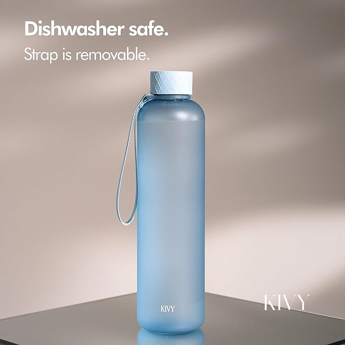 KIVY Slim Water Bottle 32oz [Lightweight & Shatterproof] - Reusable Tritan Water Bottle - Leak Proof Bottle for Women & Men - No Spill - Dishwasher Safe Water Bottle BPA Free