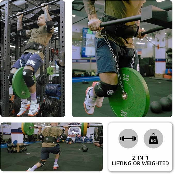 2-in-1 Weightlifting Belt & Dip Belt with Chain for Added Weight Training,Weightlifting, Squats, Deadlifts,Powerlifting for Men & Women