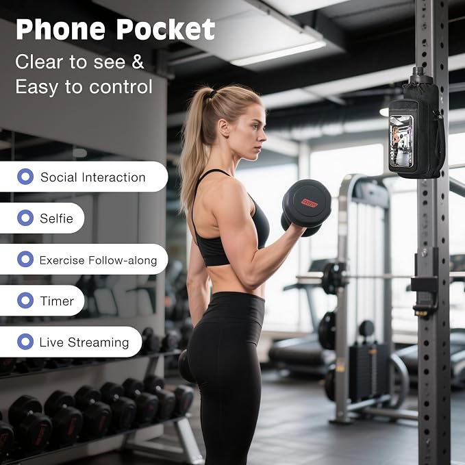 MoKo Magnetic Gym Bag, Magnetic Water Bottle Holder with Clear Phone Pouch, Built-in 4 Magnets Fitness Bag for Men and Women Compatible with Most Water Bottles, Gym Accessories Gifts, Black | Built-in 5 Magnets Fitness Bag for Men and Women Compatible ...