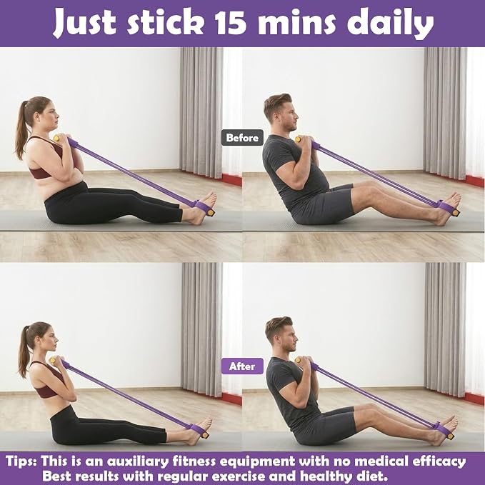 Pedal Resistance Band with Handle,4/6/8 Tubes Options,Full-Body Use | Premium Thick-Gauge TPE Tubes 25-45lbs with 300% Stretch,Sturdy PVC Foot Straps,Multiple Workout Modes for Full-Body Training