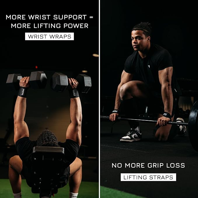 Breaking Limits Lifting Straps & Wrist Wraps for Weightlifting Men & Women | Wrist Straps for Weightlifting, Workout Gym Straps, Deadlift Straps, Cotton, Neoprene, Thumb Loops, Reinforced Stitching