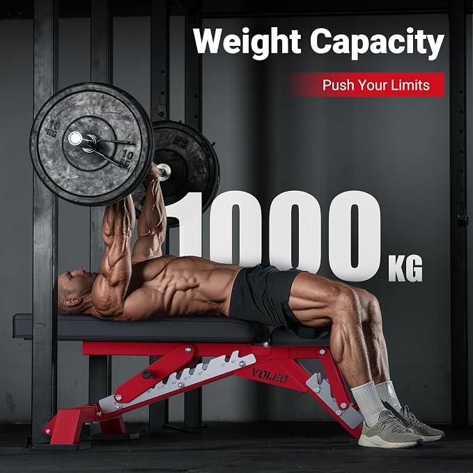 YOLEO Commercial Adjustable Weight Bench 2315LB ASTM Certified – 80% Pre-Assembled Heavy Duty Workout Bench for Home Gym