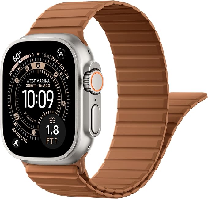 Magnetic Sport Silicone for Apple Watch Ultra 3 2 Band 49mm 46 45 44mm Men | Upgraded Magnet,Two-Tone Design,Waterproof,Soft Loop Strap for iWatch Ultra 3/2 Series 11 10 9 8 7 6 5 4 SE 46mm 45mm 44 49