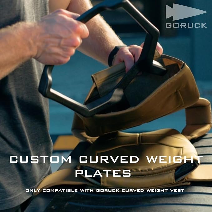 GORUCK Curved Ruck Plate 2 Pack for Rucking Weight Vest | Cast Iron Weighted Vest Plates, Chest Cutout for Easier Breathing, Powder Coated, Fits GORUCK Rucking Weight Vest Only