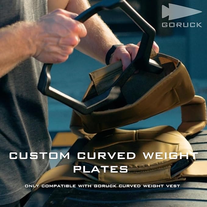 GORUCK Curved Ruck Plate 2 Pack for Rucking Weight Vest | Cast Iron Weighted Vest Plates, Chest Cutout for Easier Breathing, Powder Coated, Fits GORUCK Rucking Weight Vest Only