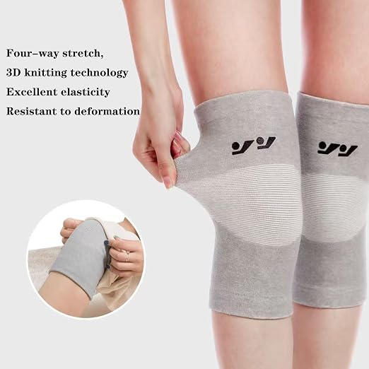 One Compression Bamboo Knee Sleeve - Bamboo Knee Sleeves for Men Women - Anti-Slip Compression Knee Sleeve - Elastic Sport Warm Knee Brace (Gray, XX-Large)