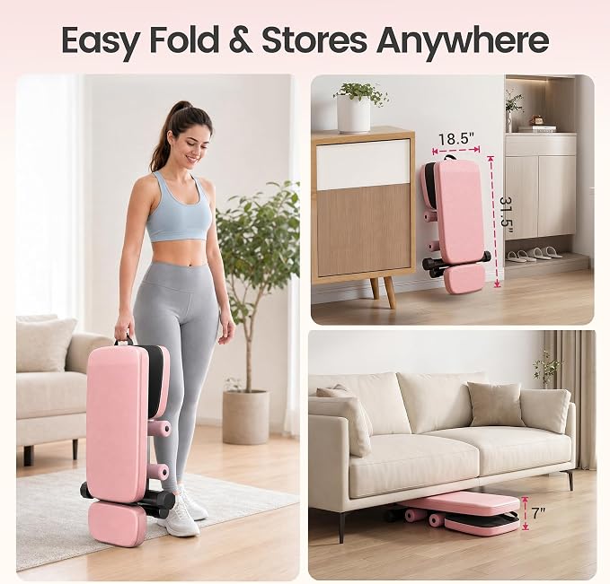 Foldable Weight Bench 800LBS, Adjustable Workout Bench with 10 Backrest Positions & Extended Headrest, Incline Decline Flat Bench Press for Home Gym Small Space Strength Training