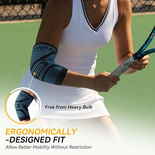 INDEEMAX Copper Elbow Compression Sleeve, 2 Pack Elbow Brace for Tendonitis | Elbow Sleeve for Women Men, Arm Support for Tennis & Golfer's Elbow, Joint Pain Relief, Arthritis, Bursitis, Weightlifting
