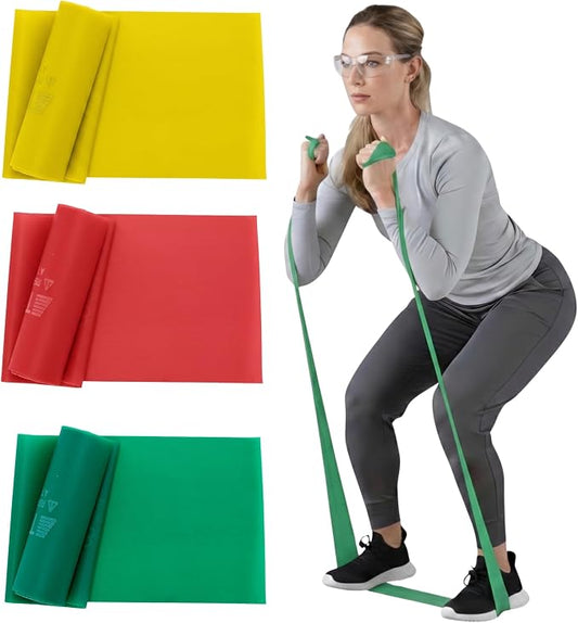 THERABAND Resistance Bands Set, Elastic Bands for Exercise & Physical Therapy, Strength Training for Upper & Lower Body Fitness