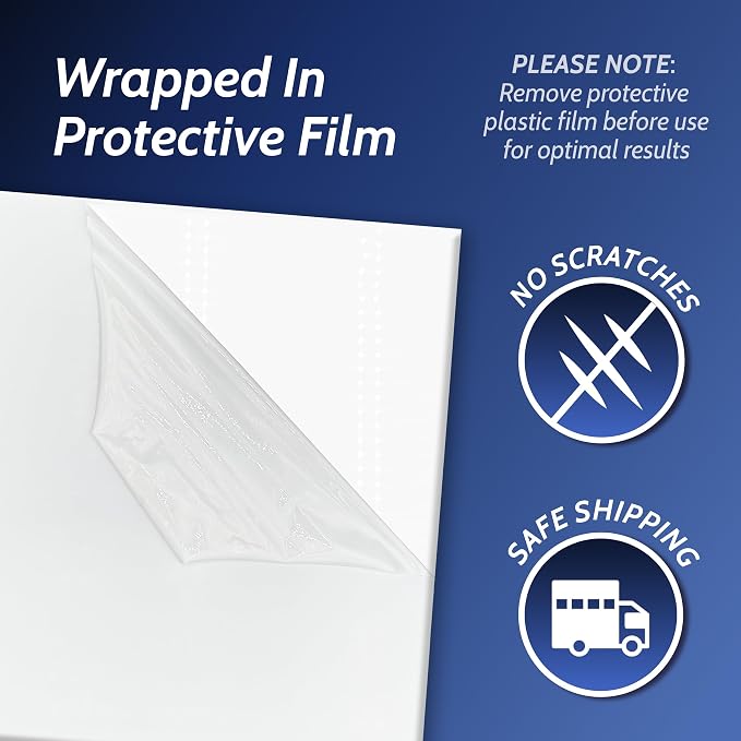 Duco USA-Made Acrylic Mirror Sheet 1/8 Inch Thick 12" x 12" (with Adhesives) - Pack of 2 Silver Frameless Plastic Mirror for Walls, Home Gyms, Bathrooms, & More - Shatter-Proof Mirrored Plexiglass
