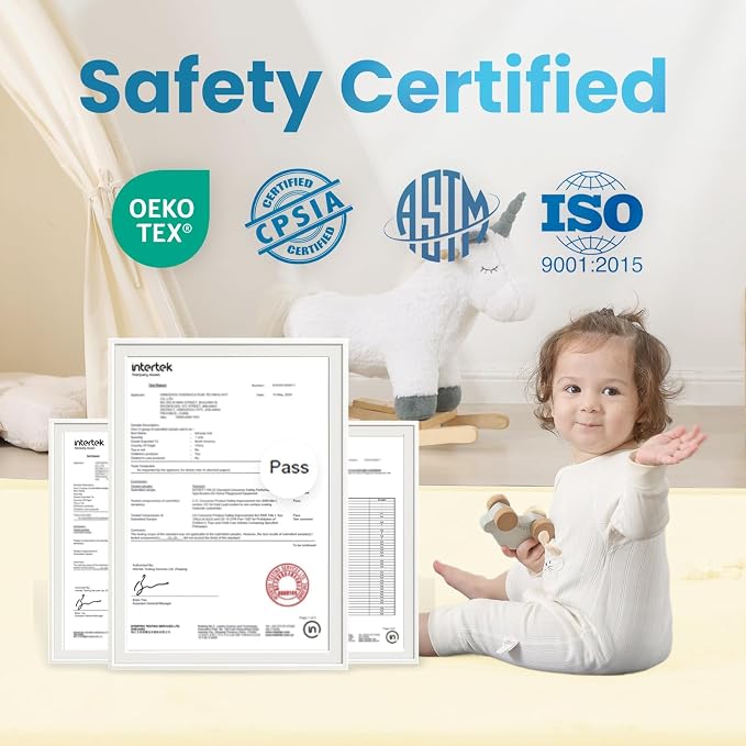 1.3" Thick Baby Play Mat for Floor,50x74 Padded Playpen Mat, Non-Slip | Ultra Soft Playmat for Baby,Tummy Time Foam Mats,Cushioned for Infant,Kids and Toddler Crawling,Easy Care