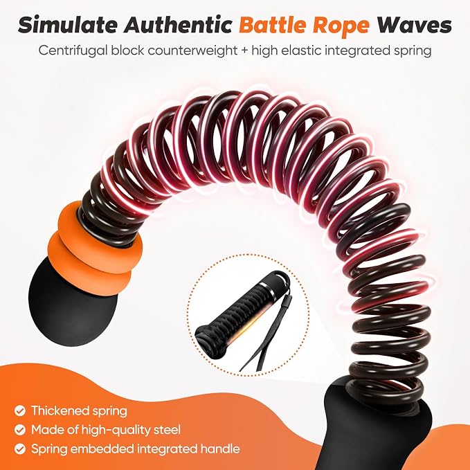 KUZARO Upgrade Weighted Ropeless Battle Ropes for Women, Quiet Adjustable Cordless Battle Ropes for Home Gym HIIT Cardio & Strength Training, Portable Exercise Rope for Arm & Core, Apartment Gear