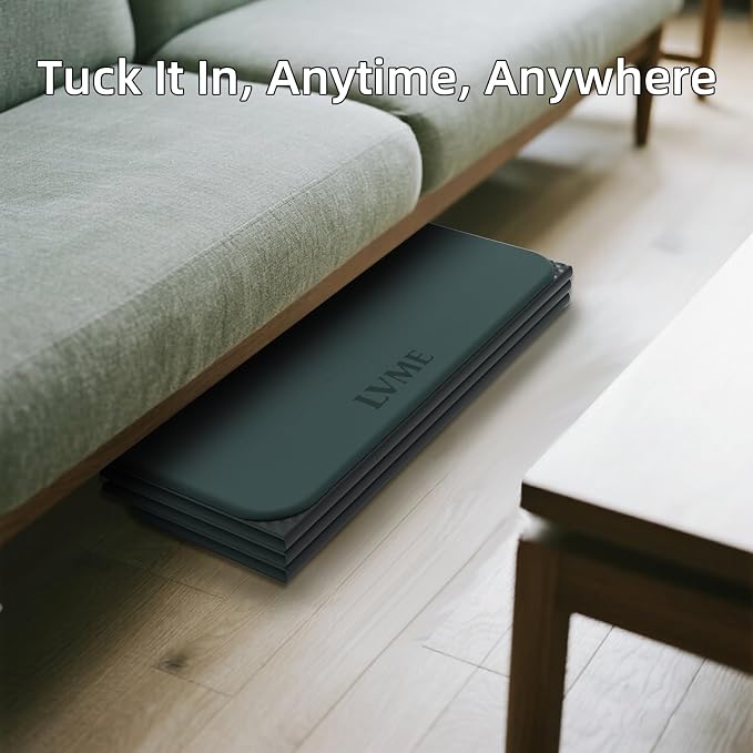 LVME Foldable Yoga Mat, 71"x24"x1/3" Thick(8mm), Non Slip Exercise Mat | SGS Certified POE, Fitness Travel Mat, Easy To Store, Foldable for Exercise, Yoga, Pilates, Home Workouts