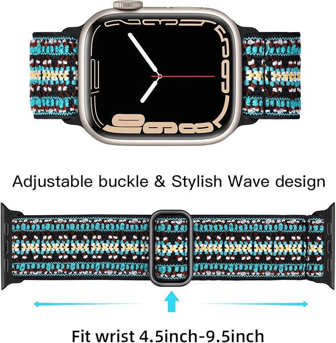 Lerobo Braided Band Compatible with Apple Watch Series 11 10 9 8 7 46mm 45mm 41mm Ultra SE 3 2 1 49mm Series 6 5 4 3 44mm 40mm 38mm 42mm Men iWatch Bands Women Stretchy Nylon Solo Loop Sport Strap
