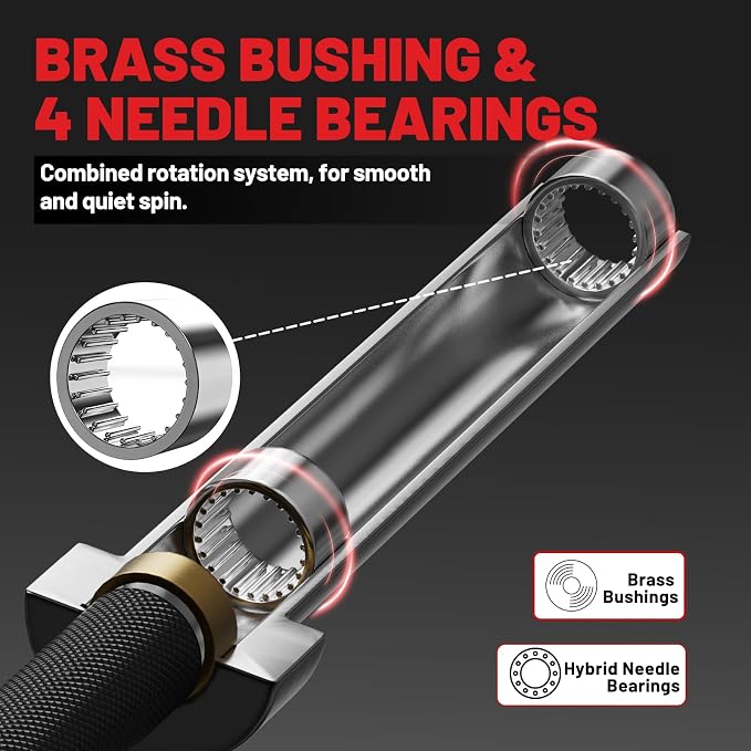 PAPABABE 4ft/5ft/6ft/6.5ft Barbell 2" Short Barbell for Strength Training | 4ft/5ft/6ft/6.5ft Straight Barbell, Womens Olympic Bar with Moderate Knurling for Squats Curls Deadlifts, Weightlifting