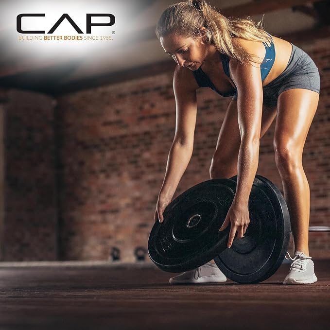 CAP 2-inch Olympic Bumper Plate Weight Set | 100-370 lbs | Multiple Colors | Storage Rack Optional