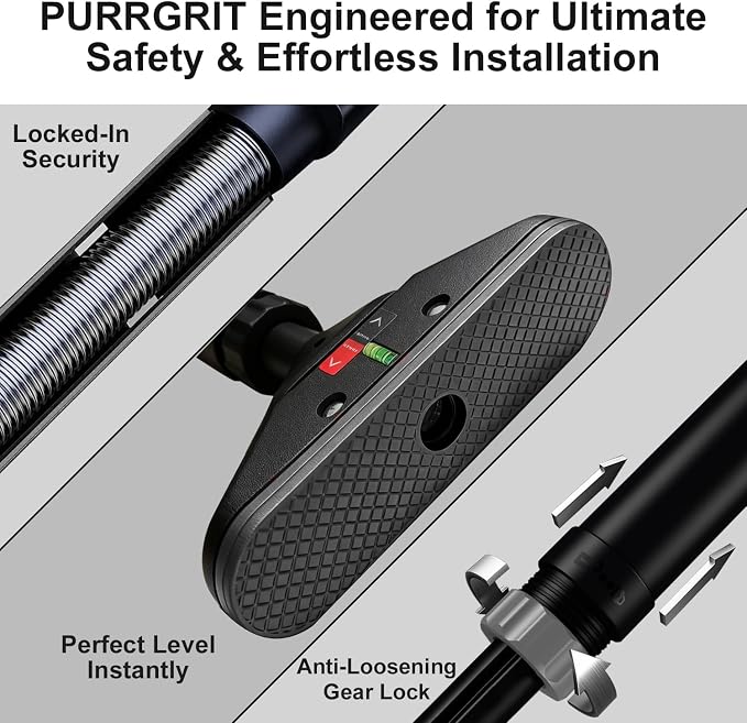 Adjustable Doorway Pull Up Bar No-Screw 440lbs | Fits 29.1-37.4in (74-95cm) door frames with 360° lock & foam pads + 2 spare pads. Home chin-up