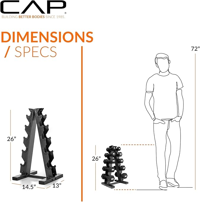 CAP Barbell Neoprene Dumbbell Weights Pairs & Sets | Black