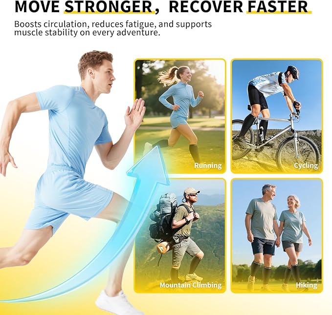 CAMBIVO Calf Compression Sleeve for Shin Splints & Running Support-3 Pairs | Leg sleeves for men & women, 15-20mmHg footless compression socks for gym & recovery, varicose veins