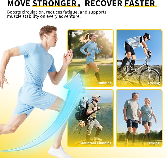 CAMBIVO Calf Compression Sleeve for Shin Splints & Running Support-3 Pairs | Leg sleeves for men & women, 15-20mmHg footless compression socks for gym & recovery, varicose veins