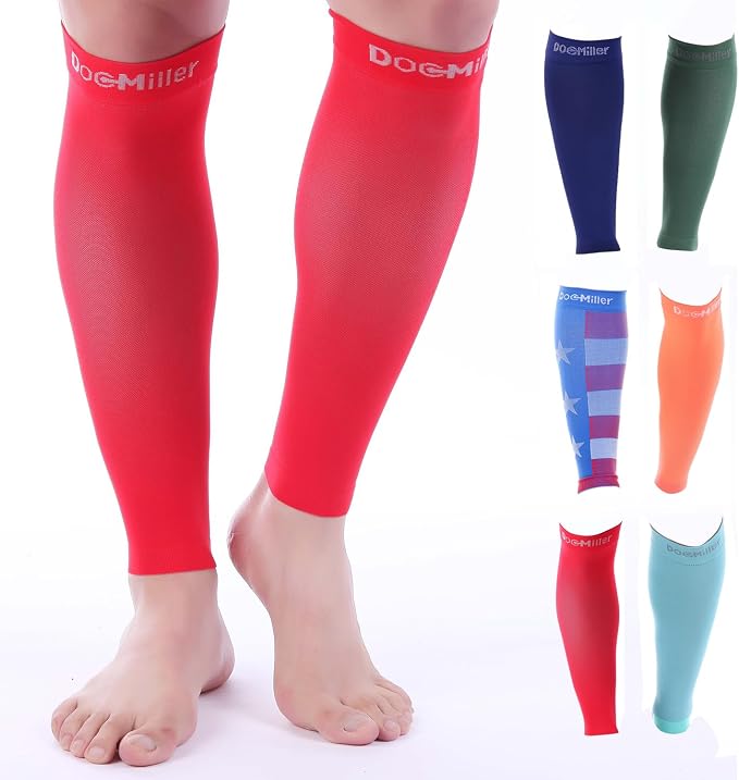 Doc Miller Compression Calf Sleeve for Men & Women, 20-30mmHg | Graduated Support for Running, Shin Splints, Calf Strain, Knee High, Small to 6XL Plus Size