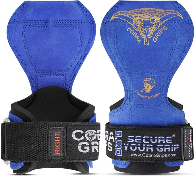 Cobra Grips Weight Lifting Gloves with Adjustable Neoprene Padded Wrist Wraps - Heavy Duty Alternative to Power Lifting Hooks for Deadlifts