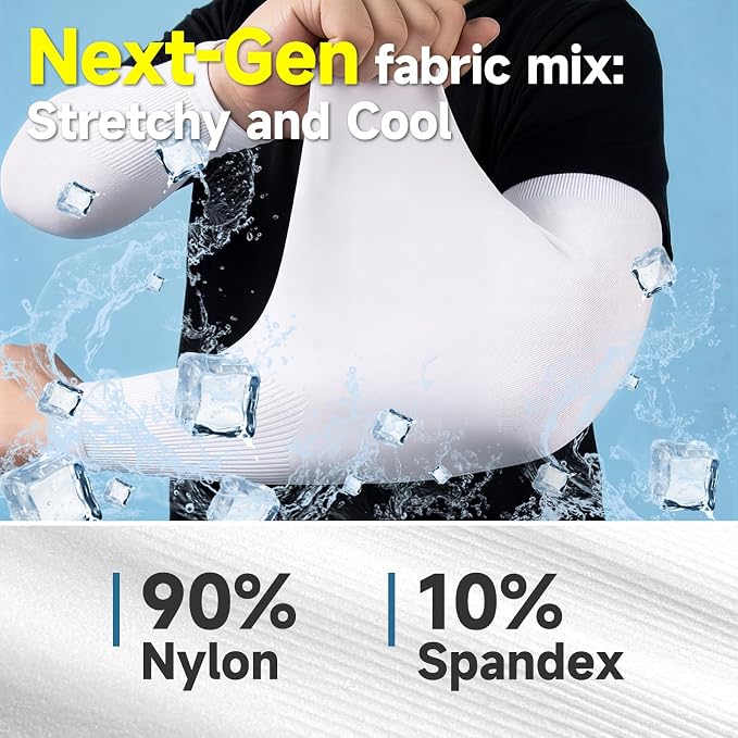 Cooling Arm Sleeves for Men & Women - UV Protection,Quick-Drying Compression Sleeves,Tattoo Cover Sleeves for Arms