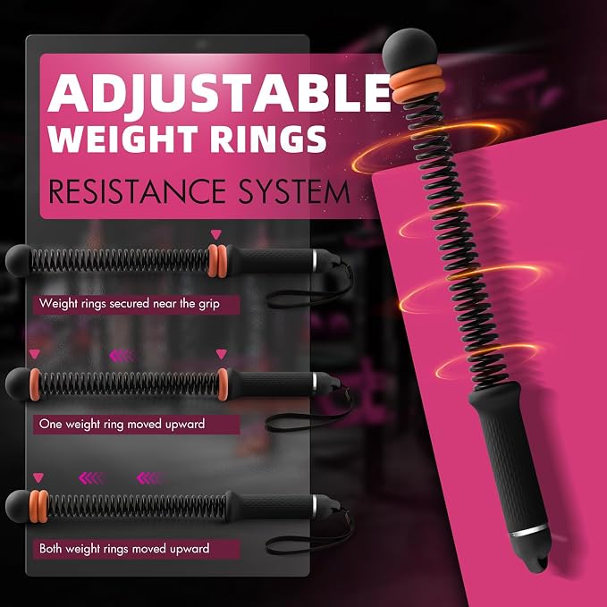 Chillchard Battle Ropes for Home Gym, Weighted Ropeless Battle Ropes | Cordless Battle Ropes with Adjustable Resistance Springs, Portable Home Workout Equipment for HIIT Cardio & Strength Training