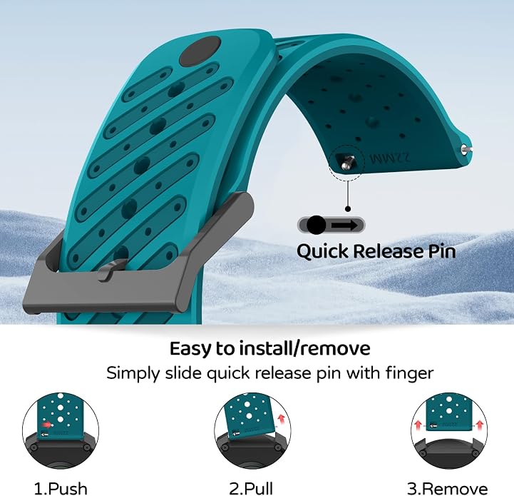 Watch Band for Suunto Race 2/Vertical 2/Run/S/9 Peak/Pro/5 Peak | Soft Silicone 22mm Replacement Bands for Vertical/Race/9 Peak Pro