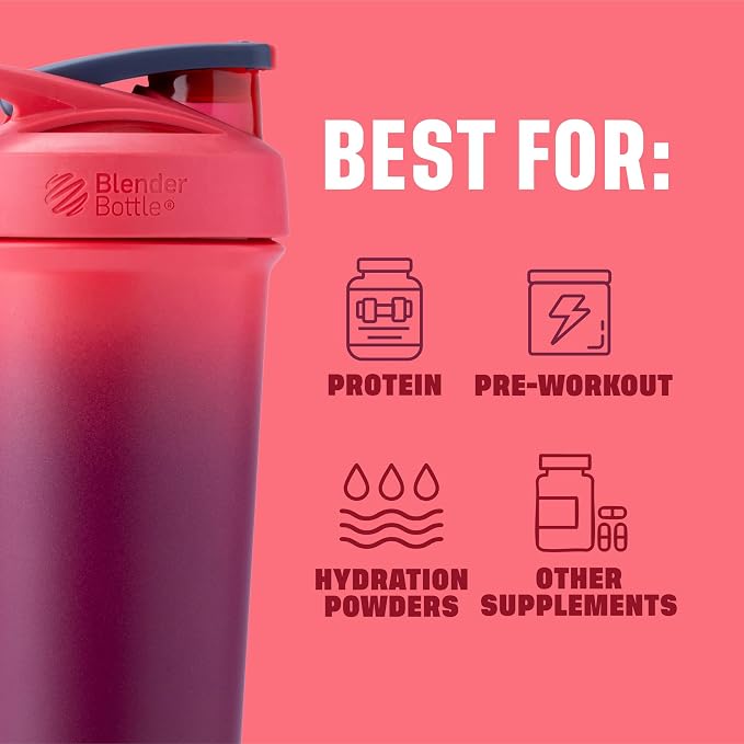 BlenderBottle Strada Sleek - Stainless Steel - 25-oz. - Sangria Ombre