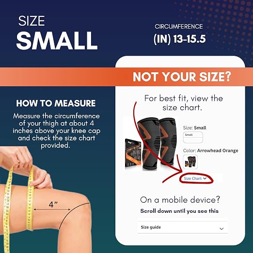 PhysFlex Knee Brace for Pain Relief - Knee Compression Sleeves for Men and Women - Support for Weightlifting, Gym, Workout, Volleyball, Arthritis (S, Black)