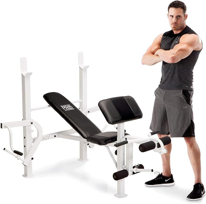 Marcy Diamond Elite Classic Multipurpose Workout Lifting Weight Bench for Home and Gym Strength Training