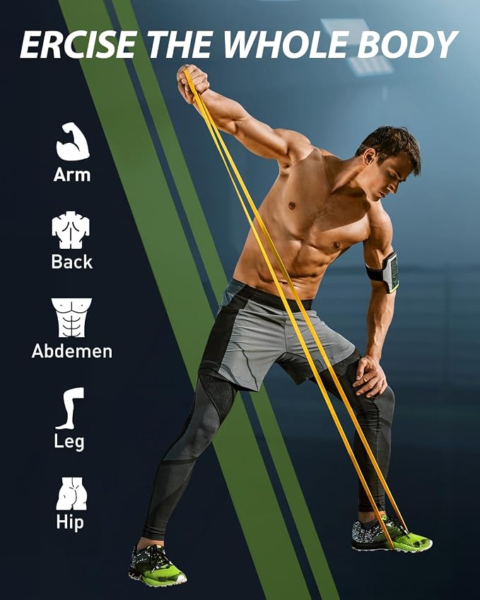 Dapofajo Resistance Bands for Working Out: Silicone 5-Level Exercise Bands, 3X Tear-Resistant, Pull Up Assistance - Physical Therapy & Strength Training for Men & Women