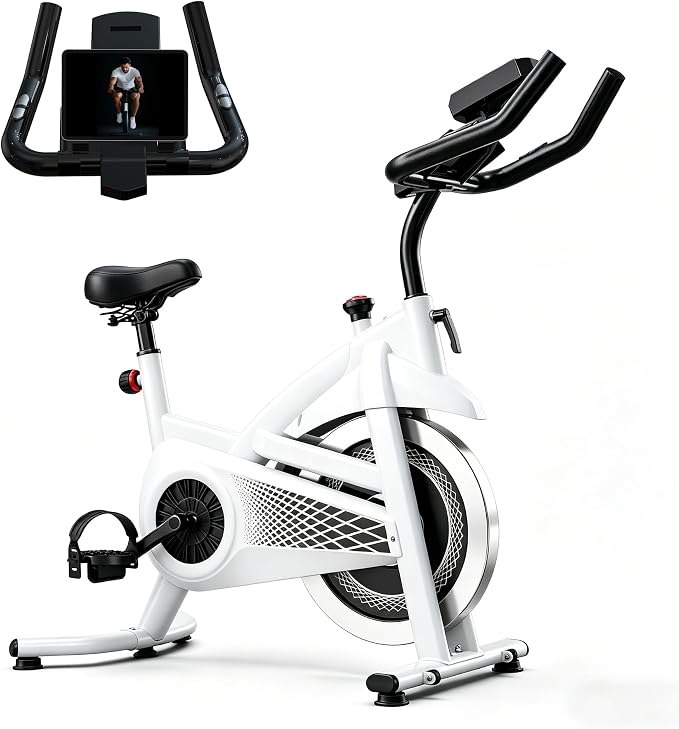 Exercise Bike Stationary Bike Indoor Cycling Bicycle for Home Gym Spinning Bike 300 lbs Weight Capacity Adjustable Seat/Handlebar for Office Cardio Workout