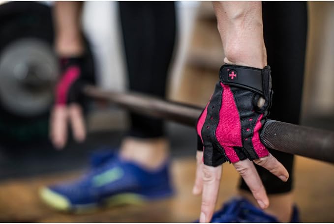 Harbinger Women's Pro Gloves with Vented Cushioned Leather Palm for Weightlifting, Training, Fitness, and Gym Workouts