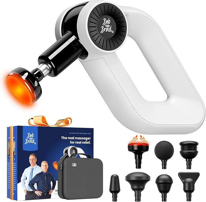BOB AND BRAD D6 Pro Plus Massage Gun with Heat, 16mm Deep Tissue Percussion, FSA Eligible Professional Muscle Gun for Athletes, HSA Massager with 85lbs Stall Force for Back Pain Relief