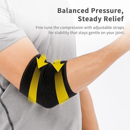 Bracoo Elbow Brace for Tendonitis Tennis Elbow Sleeve Wrap Support, Grey | Golfer's Compression Elbow for Men Women, Bursitis,Sprains, Strains, Sports Injury Recovery Joint, Arthritis Pain Relief,ES10