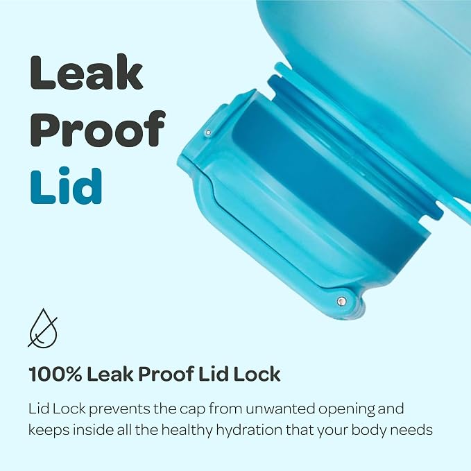 Hydracy Motivational Water Bottle with Time Marker and Straw Lid 78 oz | Leakproof,BPA Free,No Sweat Neoprene Sleeve,Carry Strap,Daily Intake Tracking for Fitness & Outdoors