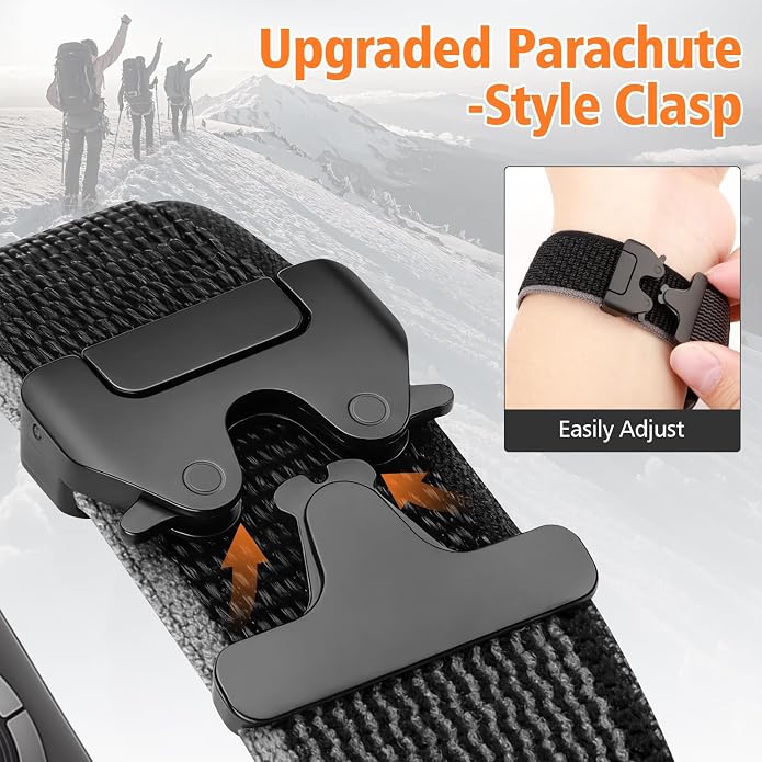 Elastic Sport Band for Apple Watch Ultra 3/2/1 Bands 49mm 46mm 45mm 44mm 42mm 41mm 40mm 38mm Men Women, Adjustable Parachute Buckle Nylon Fabric Wristband for iWatch Series 11 10 SE 9 8 7 6 5 4 3