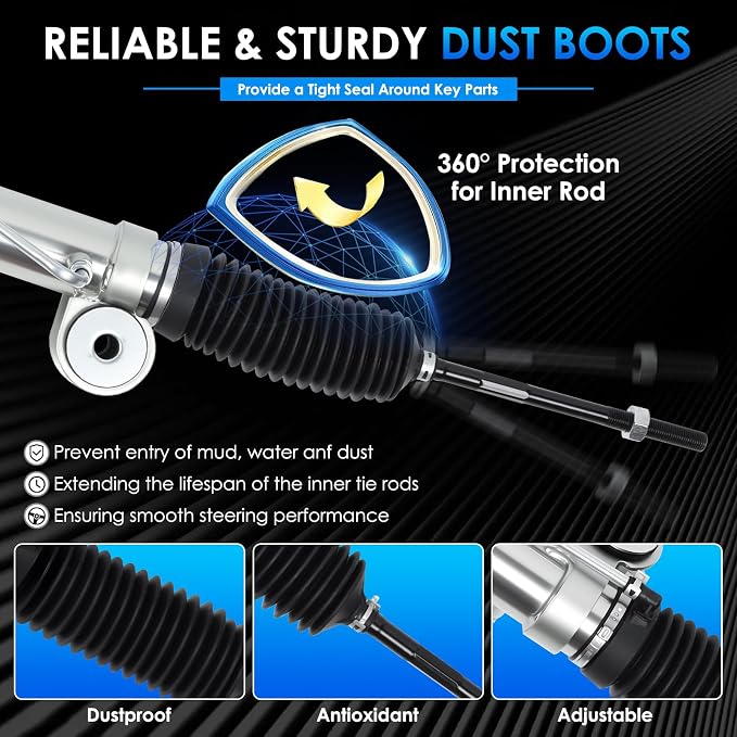 22-1000 Hydraulic Power Steering Rack and Pinion Fit for Chevrolet Silverado 1500 Classic, for GMC Sierra 1500 Classic Automotive Replacement Rack & Pinion Assembly with Outer Tie Rod Ends