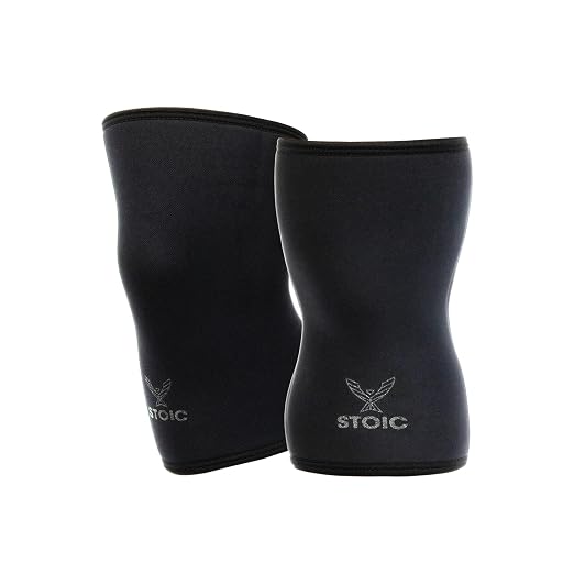 Stoic 7mm Neoprene Knee Sleeves for Men & Women - Black Label, X-Small